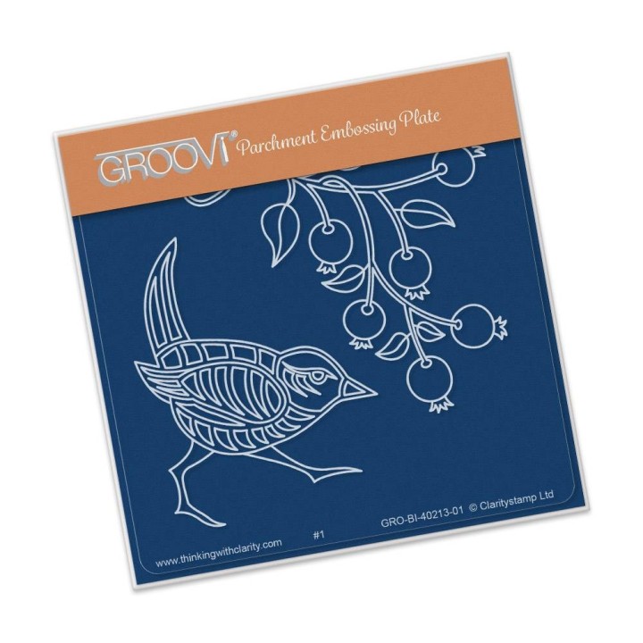 (GRO-BI-40213-01)Groovi Wren Rose Hip A6 Plate