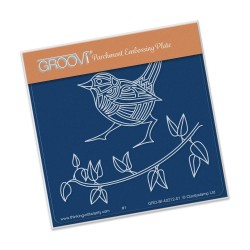 (GRO-BI-40212-01)Groovi Wren Leaves A6 Plate