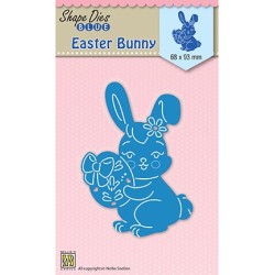 (SDB026)Nellie's Shape Dies blue Easter Bunny
