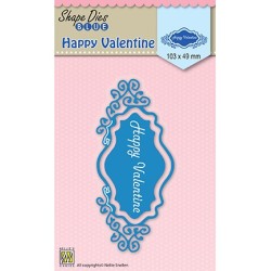 (SDB028)Nellie's Shape Dies blue Happy Valentine