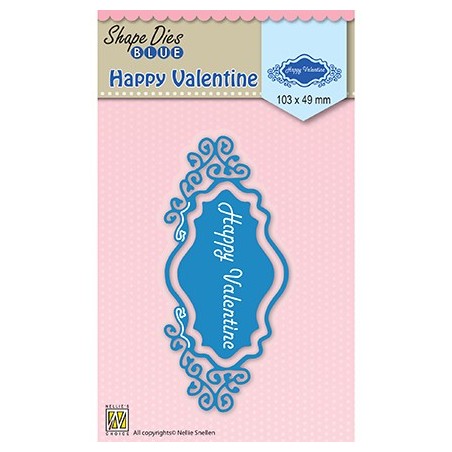 (SDB028)Nellie's Shape Dies blue Happy Valentine