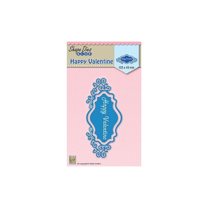(SDB028)Nellie's Shape Dies blue Happy Valentine