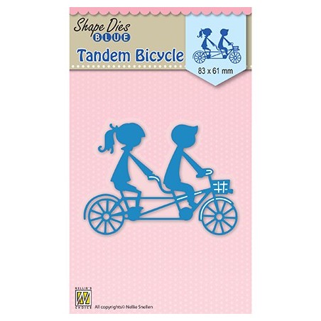 (SDB029)Nellie's Shape Dies blue Tandem Bicycle