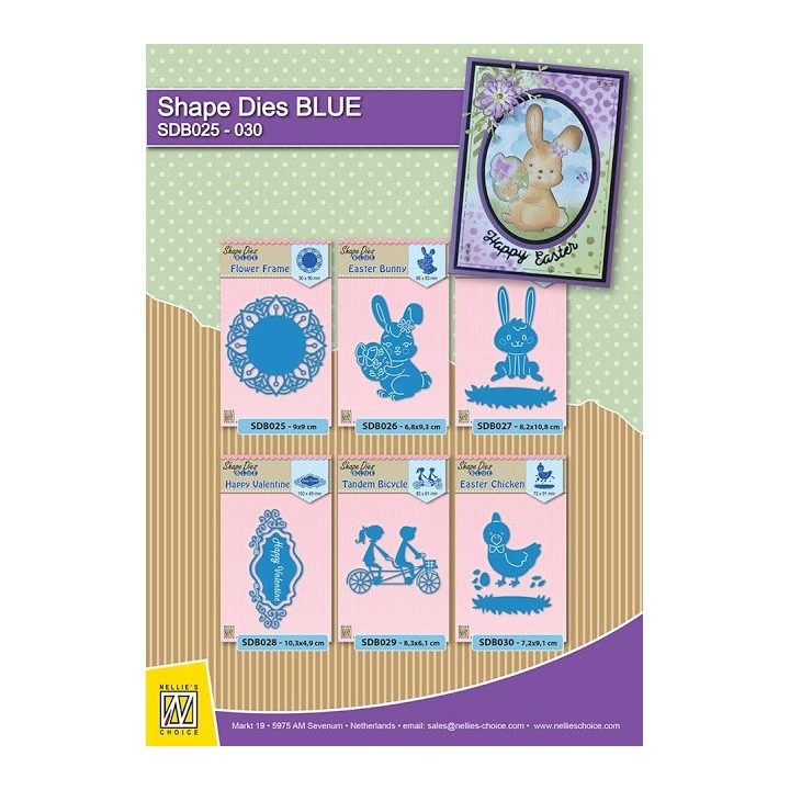 (SDB029)Nellie's Shape Dies blue Tandem Bicycle