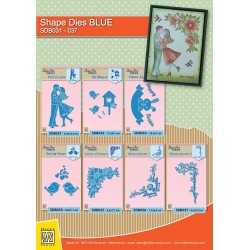 (SDB036)Nellie's Shape Dies blue Roses corner-1