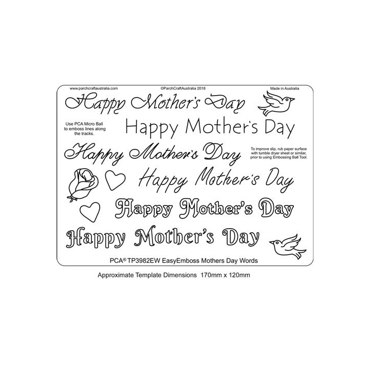 (TP3987EW)PCA® EasyEmboss Monther's Day Words