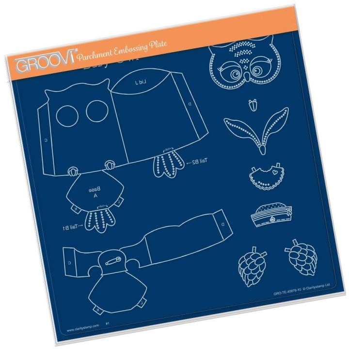 (GRO-TE-40878-15)Groovi Plate A4 BABY OWL TEMPLATE