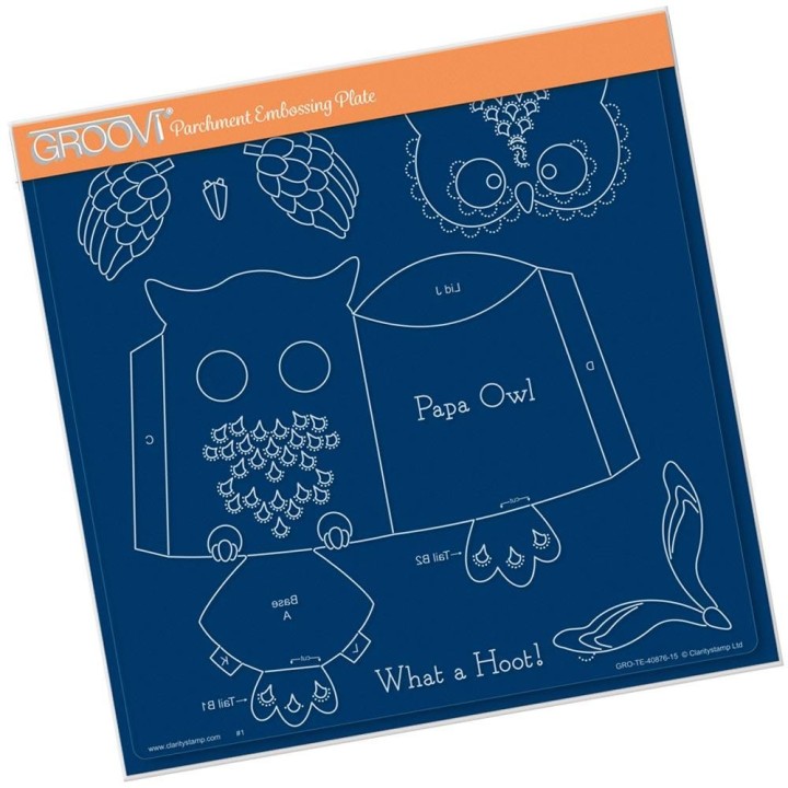 (GRO-TE-40876-15)Groovi Plate A4 PAPA OWL TEMPLATE