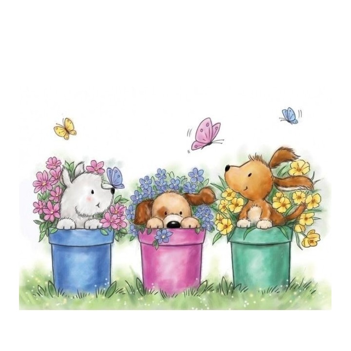 (CL515)Wild Rose Studio`s A7 stamp set Dogs in Pots
