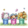 (CL515)Wild Rose Studio`s A7 stamp set Dogs in Pots