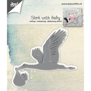 (6002/1015)Cutting & Debossing Stork with Baby