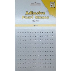 (APS207)Nellie`s Choice Adhesive pearls 2mm White - Ivory - Silver