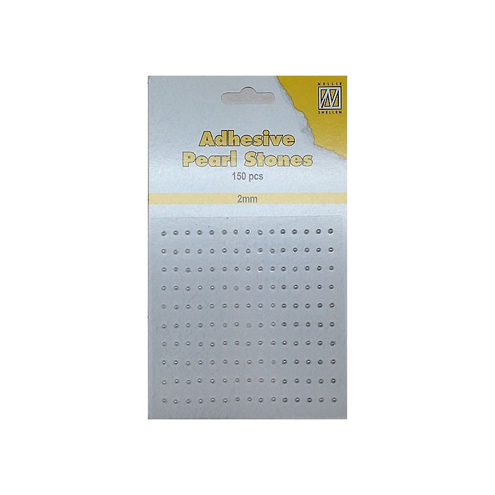 (APS207)Nellie`s Choice Adhesive pearls 2mm White - Ivory - Silver