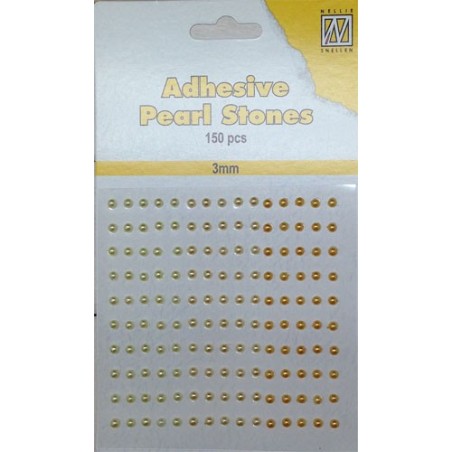 (APS304)Nellie`s Choice Adhesive pearls 3mm Yellow
