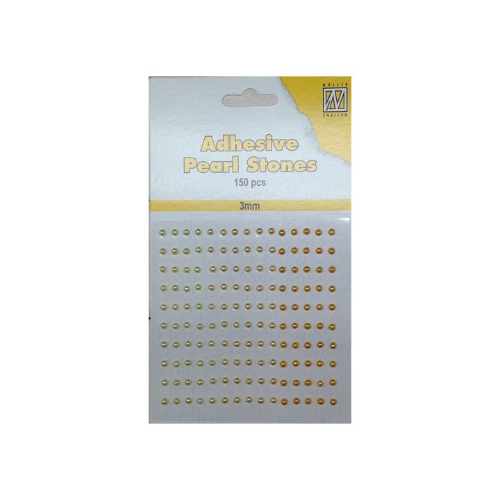 (APS304)Nellie`s Choice Adhesive pearls 3mm Yellow
