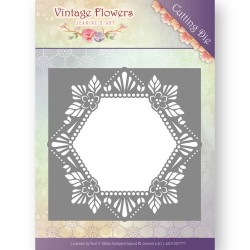 (JAD10031)Dies - Jeanine's Art - Vintage Flowers - Floral Hexagon