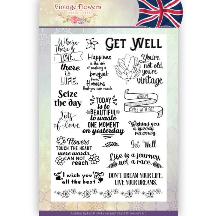 (JACS10015)Clearstamp - Jeanine's Art - Vintage Flowers ENG