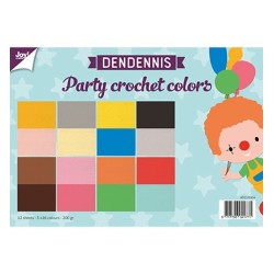 (6011/0554)Paper set A4 Dendennis Party crochet colors