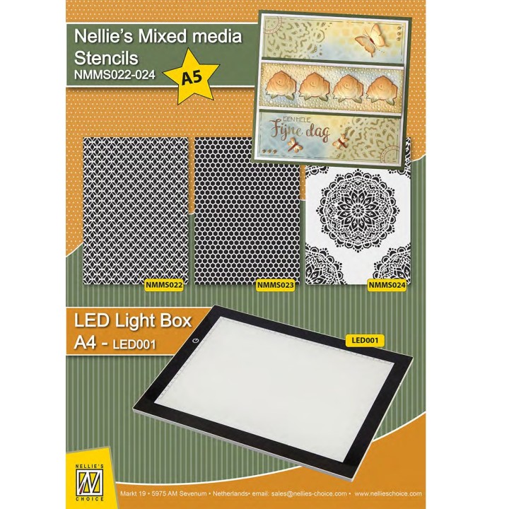 (NMMS024)Nellies Choice Plastic Mixed media stencil A5 - Pattern-7