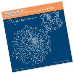 (GRO-FL-40752-03)Groovi Plate A5 CHRYSANTHEMUM AND BUTTERFLY