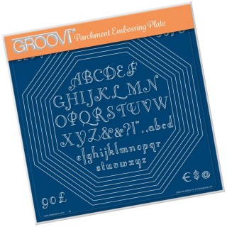 (GRO-PA-40552-15)Groovi Plate A4 OCTAGON EXTENSION & ART DECO ALPHABET