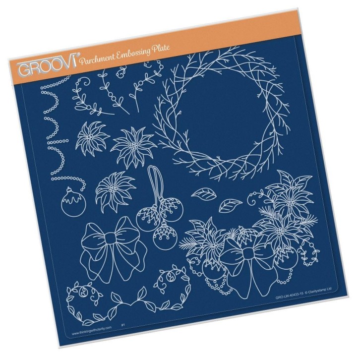 (GRO-FL-40433-15)Groovi Plate A4 TWIGGY WREATH