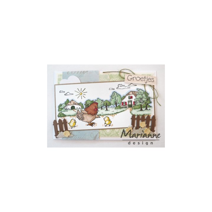 (HT1631)Clear stamp Hetty's chicken family