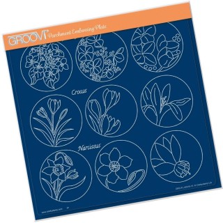 (GRO-FL-40916-15)Groovi Plate A4 LINDA WILLIAMS 123 FLOWER SAMPLER - HYDRANGEA