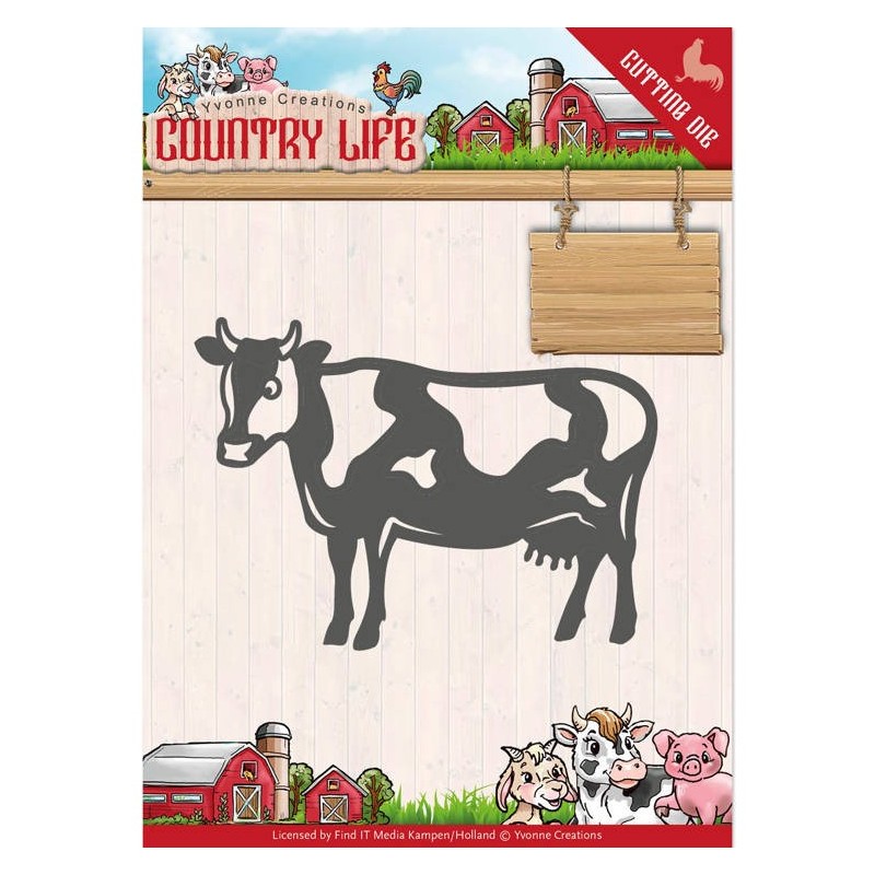(YCD10128)Dies - Yvonne Creations - Country Life Cow
