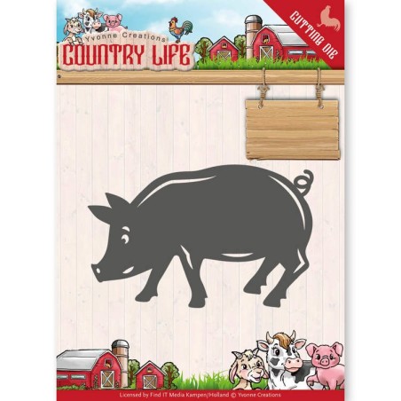 (YCD10130)Dies - Yvonne Creations - Country Life Pig
