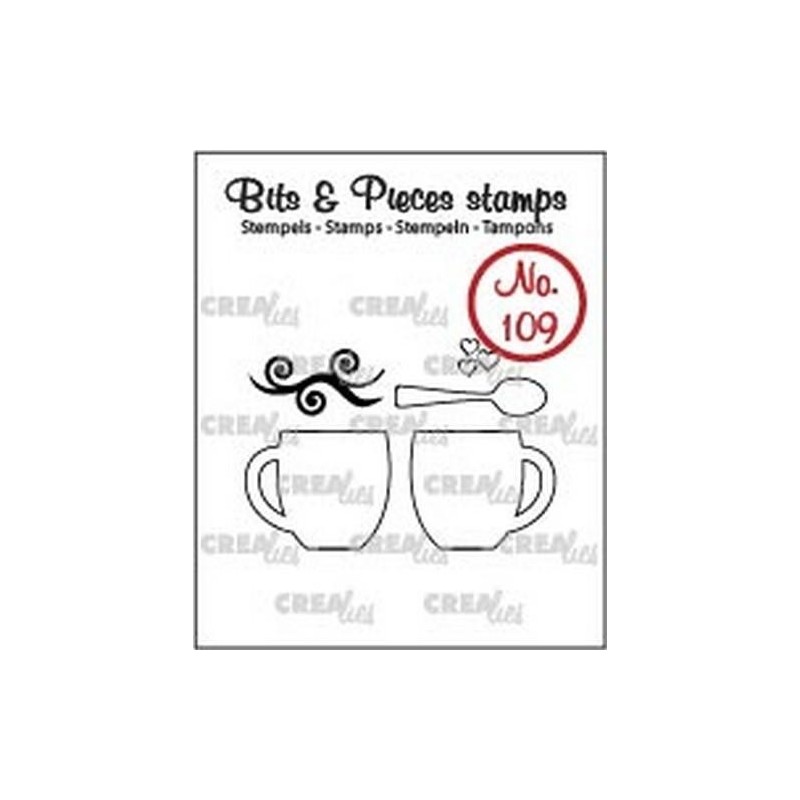 (CLBP109)Crealies Clearstamp Bits&Pieces no. 109 2 mugs + spoon