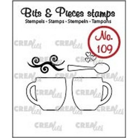 (CLBP109)Crealies Clearstamp Bits&Pieces no. 109 2 mugs + spoon