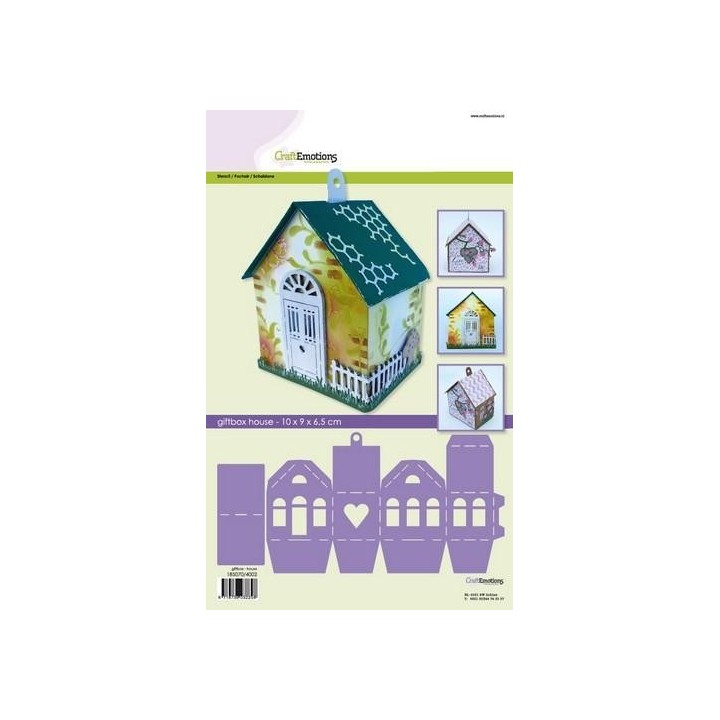 (185070/4002)CraftEmotions stencil- giftbox house