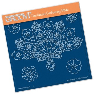 (GRO-OB-40867-03)Groovi Plate A5 MARIA MAIDMENT'S FLORAL FAN