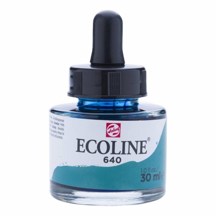 (11256401)Talens Ecoline Liquid Watercolour 30ml 640 Blue Green