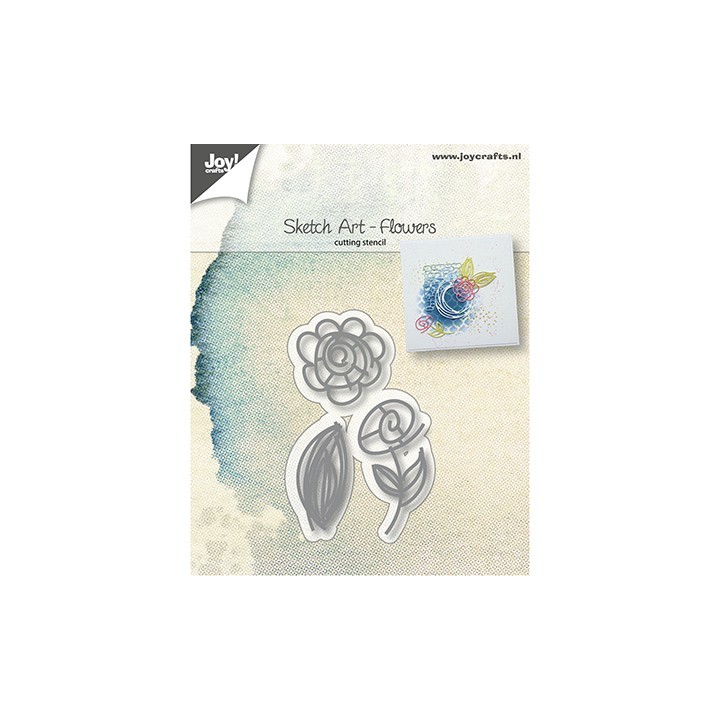 (6002/1035)Cutting Corner Sketch Art - Flowers
