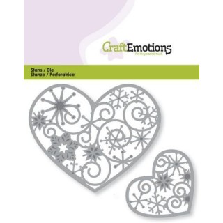 (115633/0351)CraftEmotions Die - hearts with crystal ornament 2x