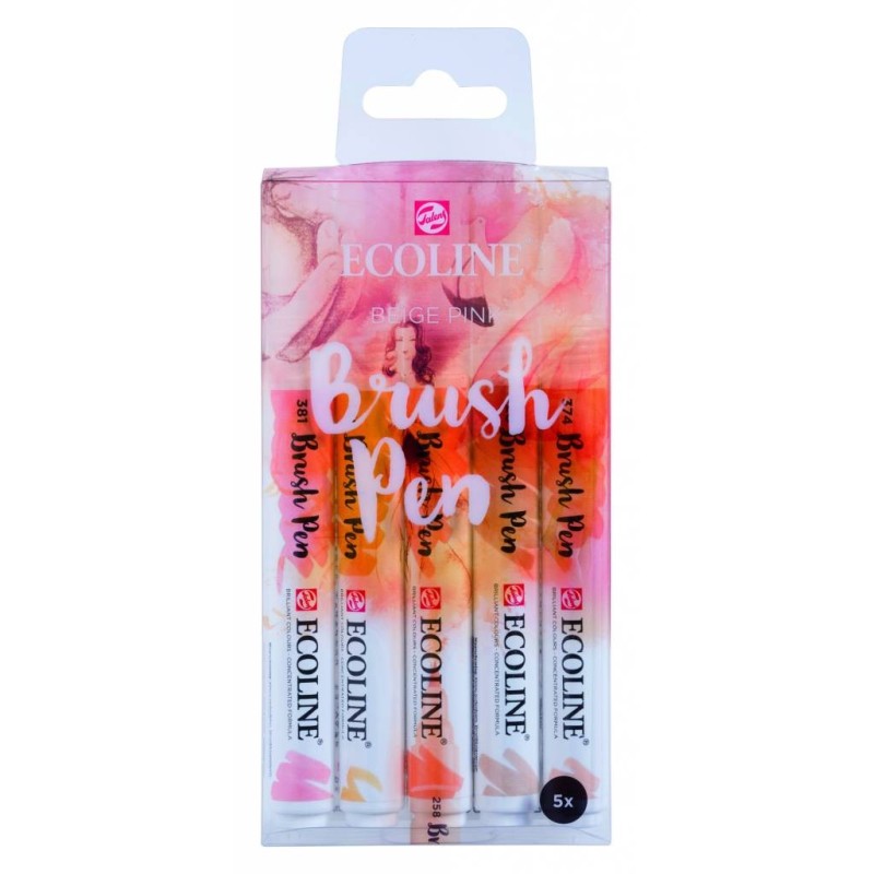 (11509911)Talens Ecoline Brushpen Set x5 Beige Pink