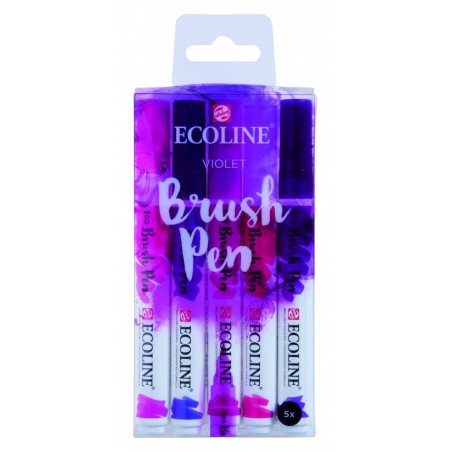 (11509910)Talens Ecoline Brushpen Set x5 Violet