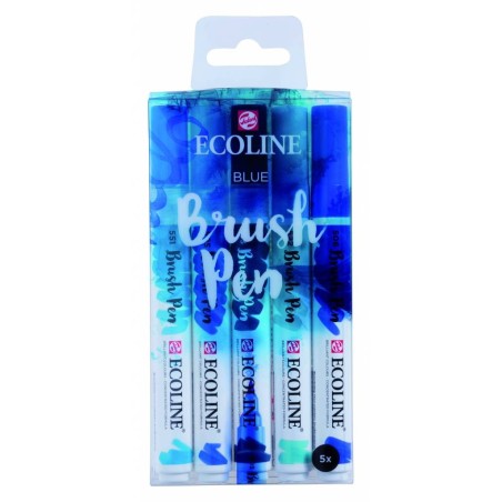 (11509905)Talens Ecoline Brushpen Set x5 Blue