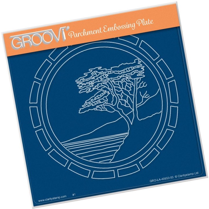 (GRO-LA-40953-03)Groovi Plate A5 LONE CYPRESS ROUND
