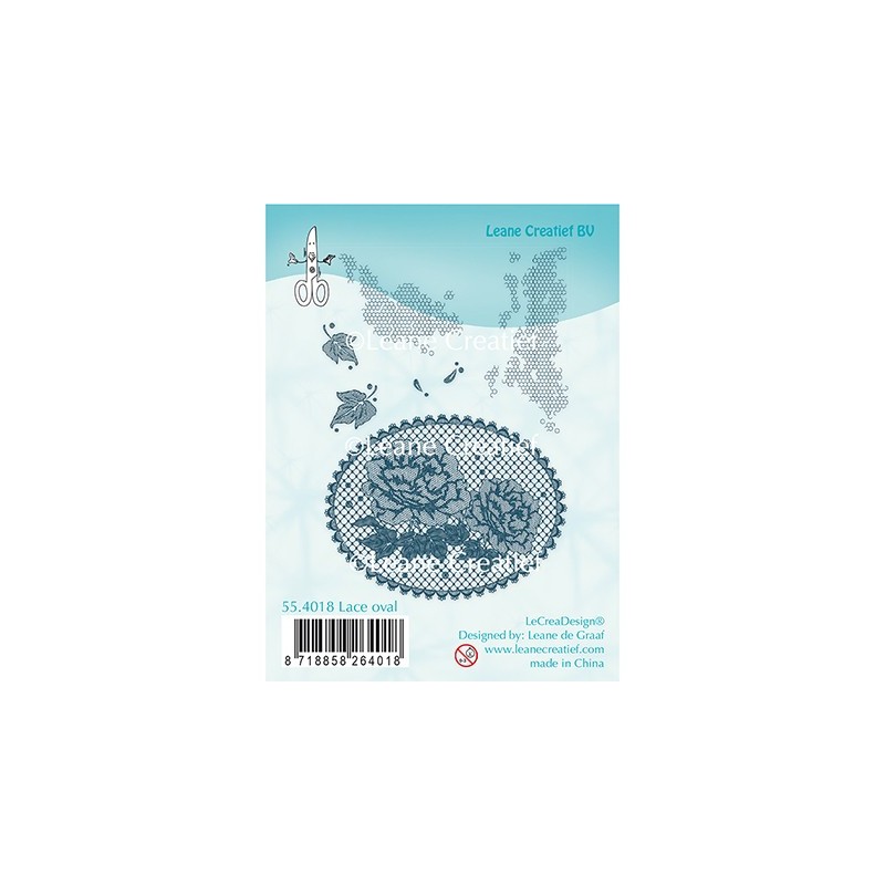 (55.4018)Clear stamp Lace oval Roses