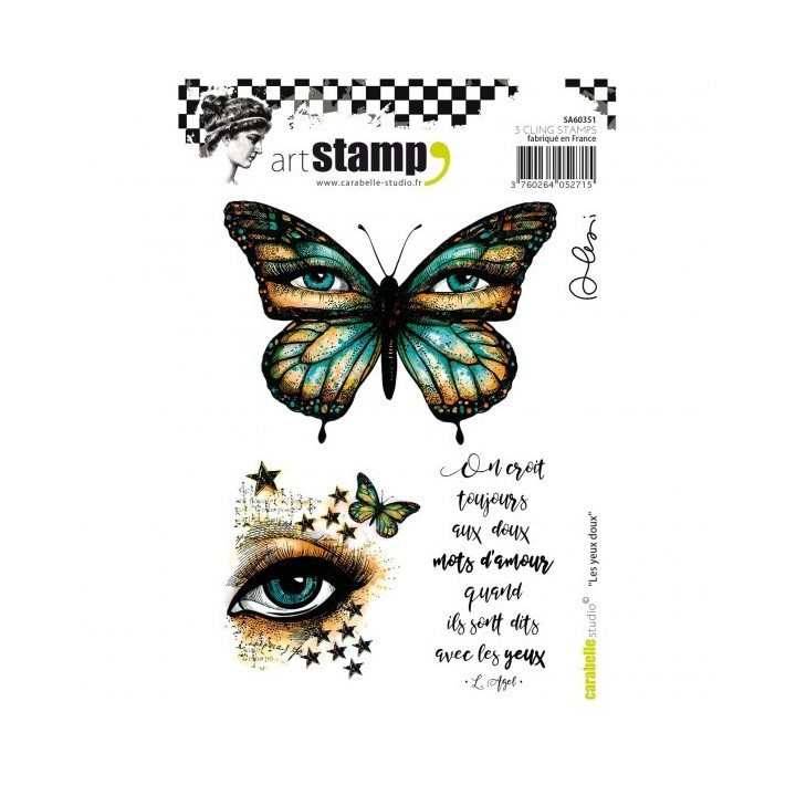 (SA60351)Carabelle cling stamp A6 les yeux doux