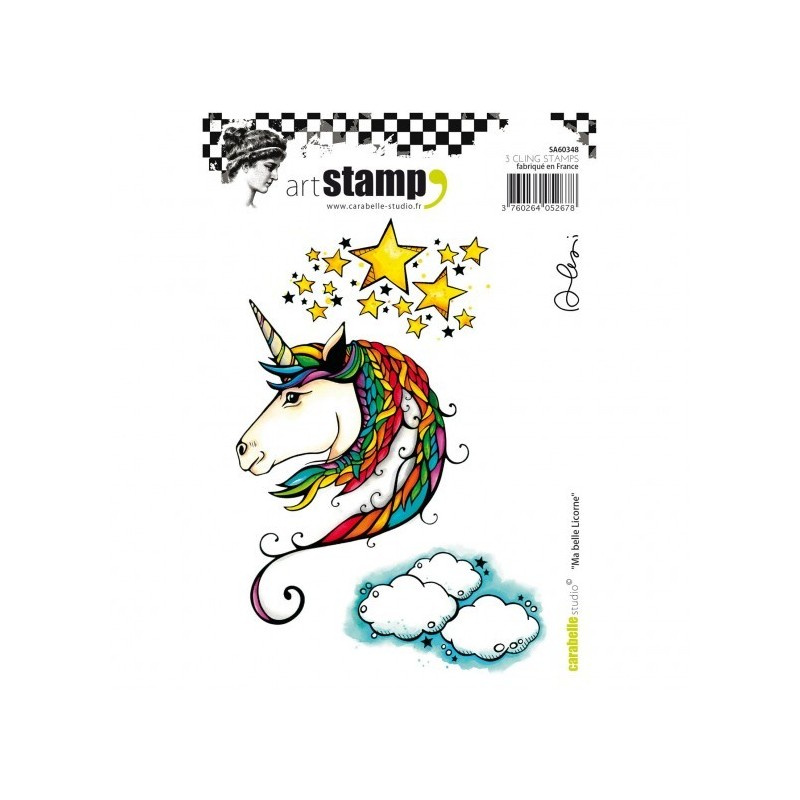 (SA60348)Carabelle cling stamp A6 ma belle licorne