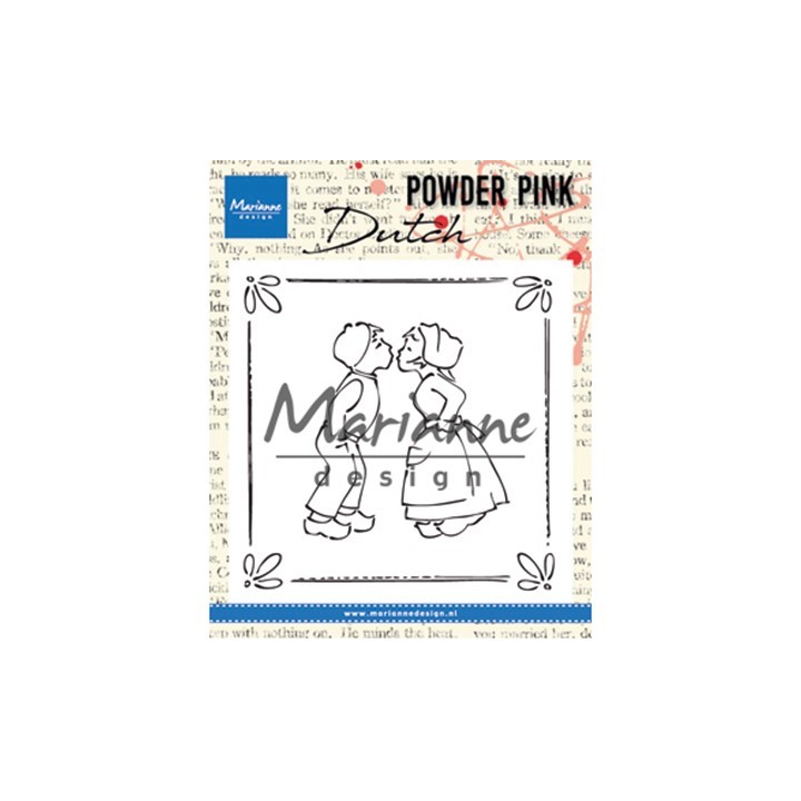 (PP2803)Clear stamp Powder Pink  Kissing couple