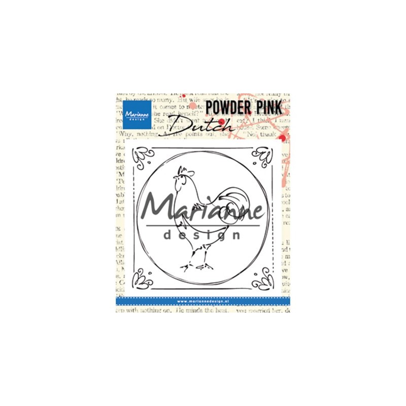 (PP2805)Clear stamp Powder Pink  Dutch rooster
