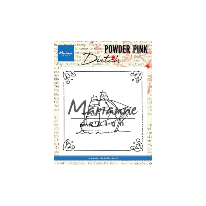 (PP2806)Clear stamp Powder Pink  Sailboat