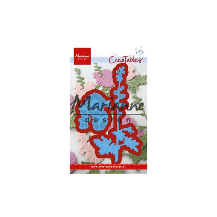 (LR0521)Creatables stencil Tiny's hollyhocks