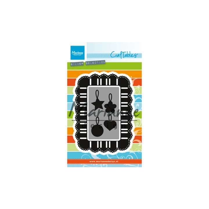 (CR1436)Craftables stencil Ribbon rectangle