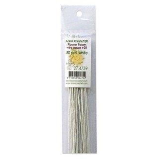 (27.4759)Flower Foam paper wrapped wire White